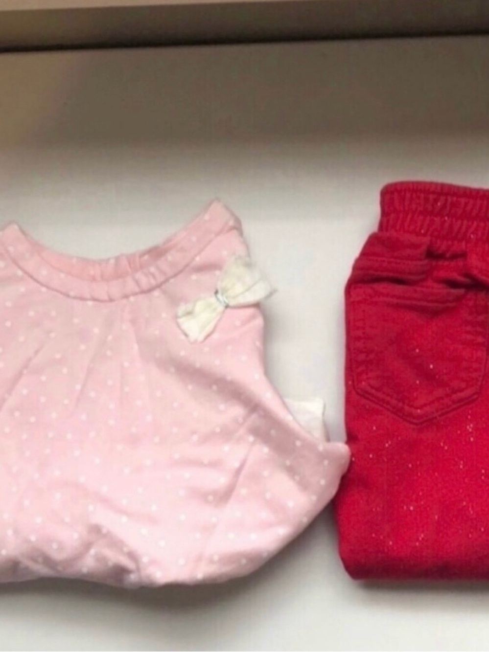Set of 2 Girls Clothes Sz18-24 Months.New Carter’s Top,Childrens Place Red Pants